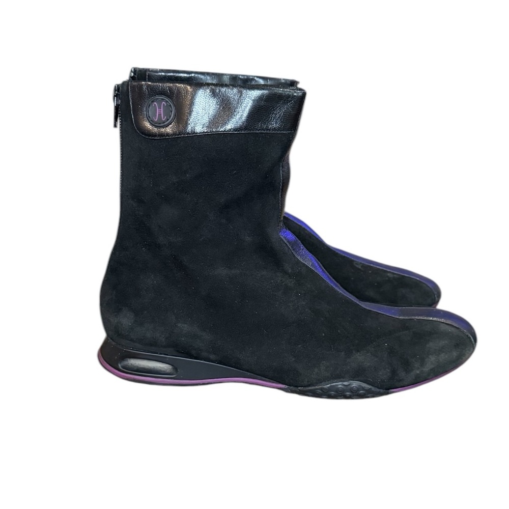 Cole Haan Air Beau Black and Purple Ankle Boots Women’s Size 8